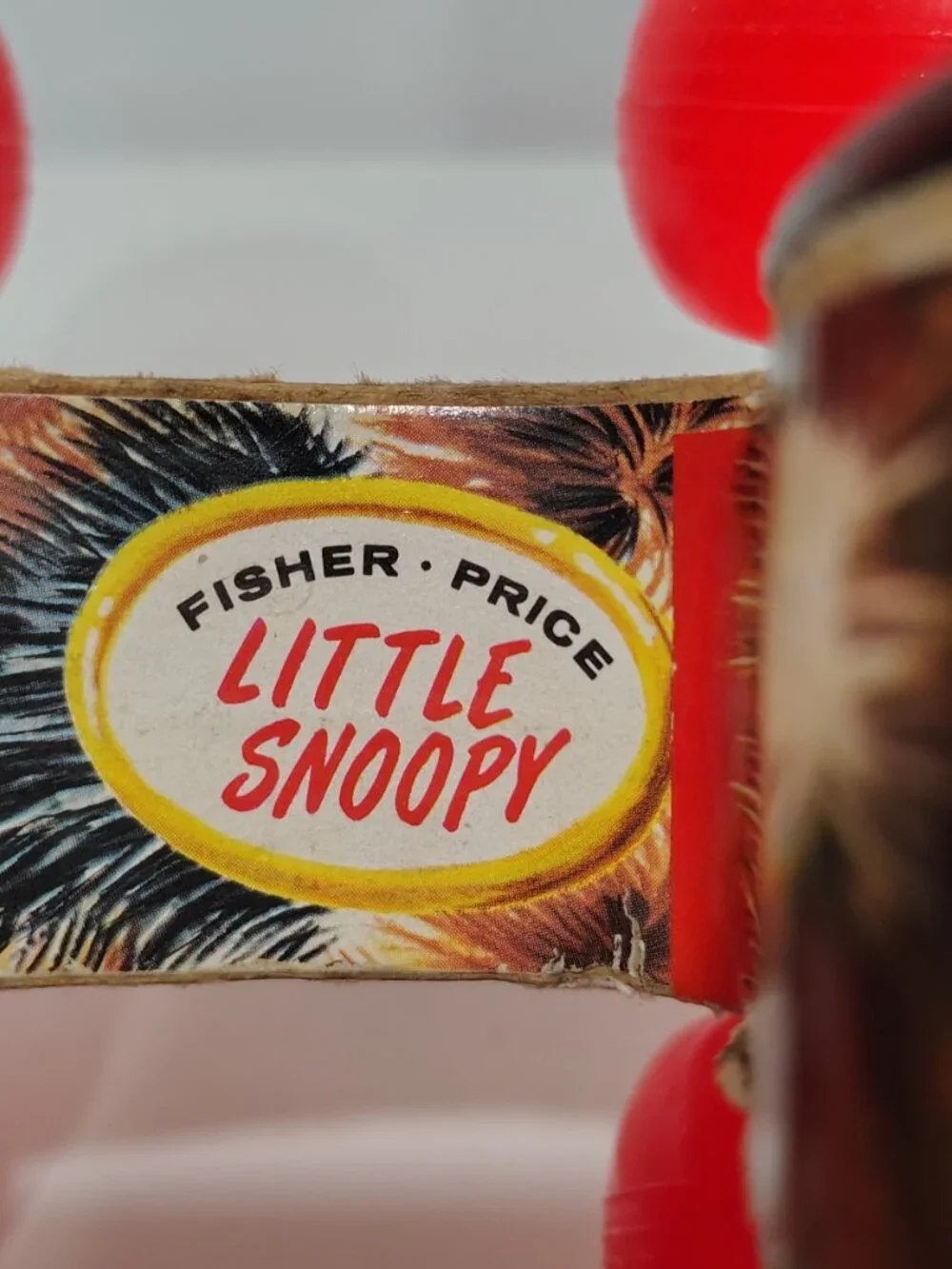 Vintage Fisher Price Little Snoopy #693 Wooden Pull Toy Dog Shoe Works USA
